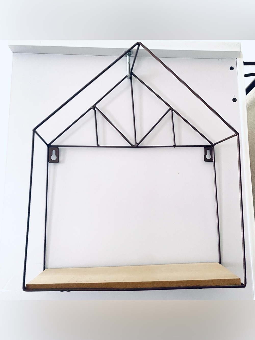 Metal House Frame Wall Shelf in Black